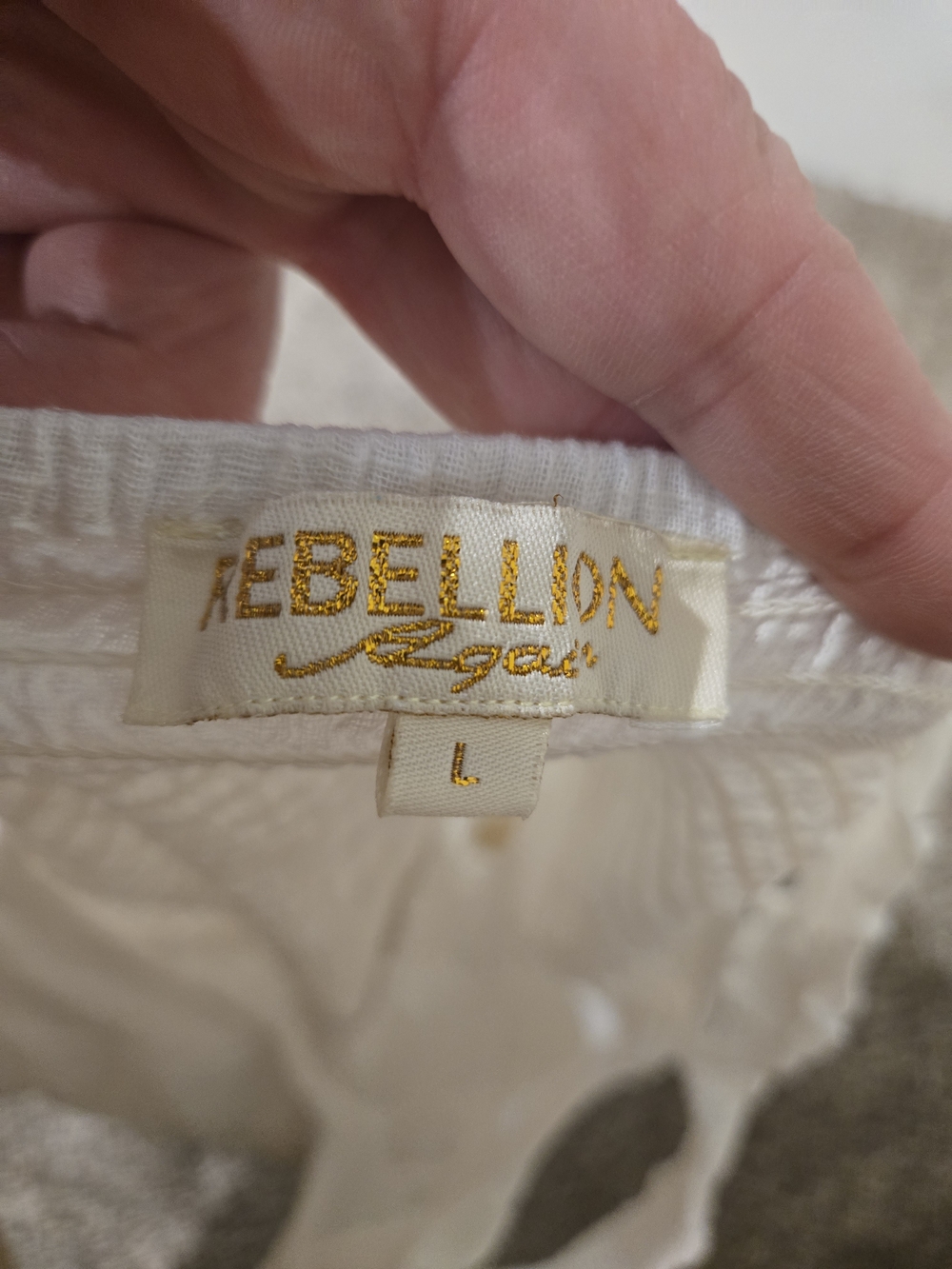 Rebellion White Smocked Ruffle Button-Front Camisole - Picture 3 of 4